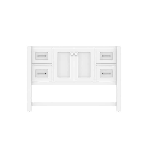Alya Bath Wilmington 47 in. W x 21.5 in. D x 33.45 in. H Bath Vanity Cabinet without Top in White