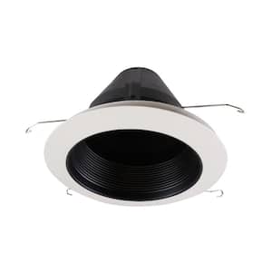 6 in. Black Cone with White Baffle Trim