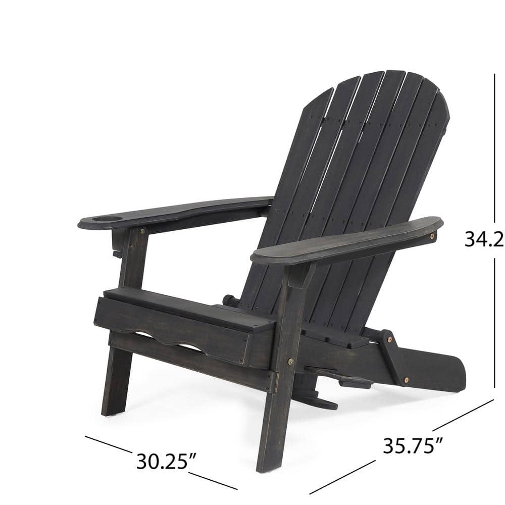 Dark Grey Wood Outdoor Recliner
