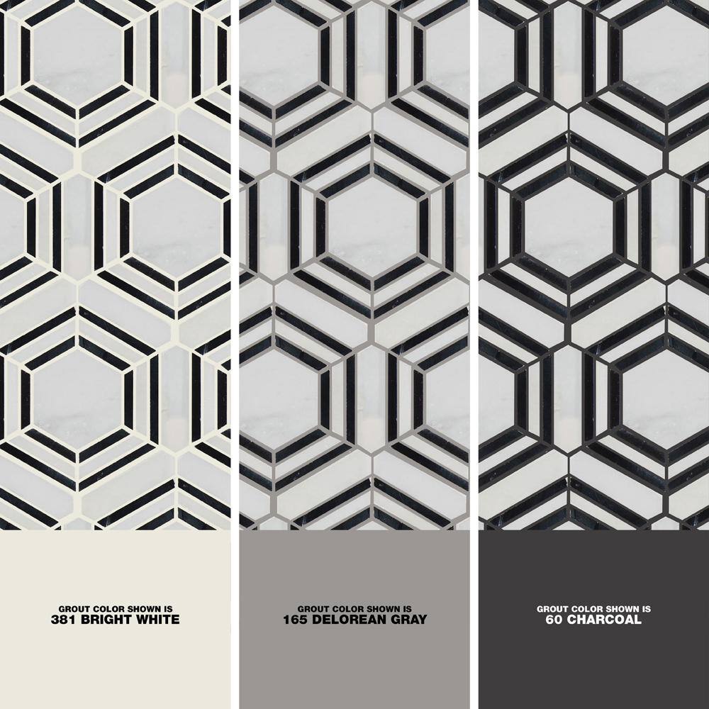 Bianco Hexagon Polished Marble Mosaic Tile Sheet