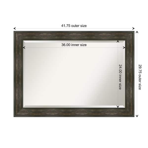 Rail Rustic Char 41.75 in. H x 29.75 in. W Framed Wall Mirror