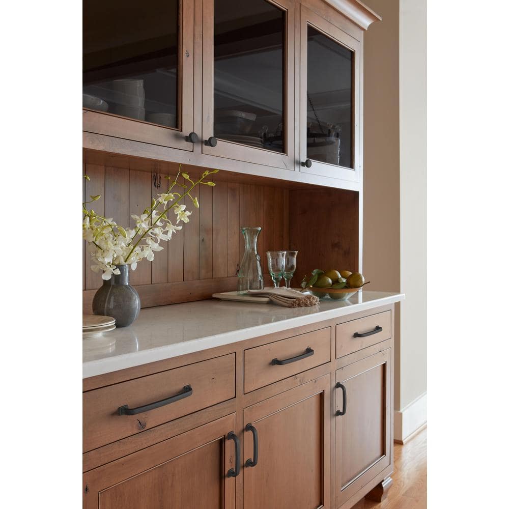 Matte Black Round Cabinet Knob with Mounting Hardware