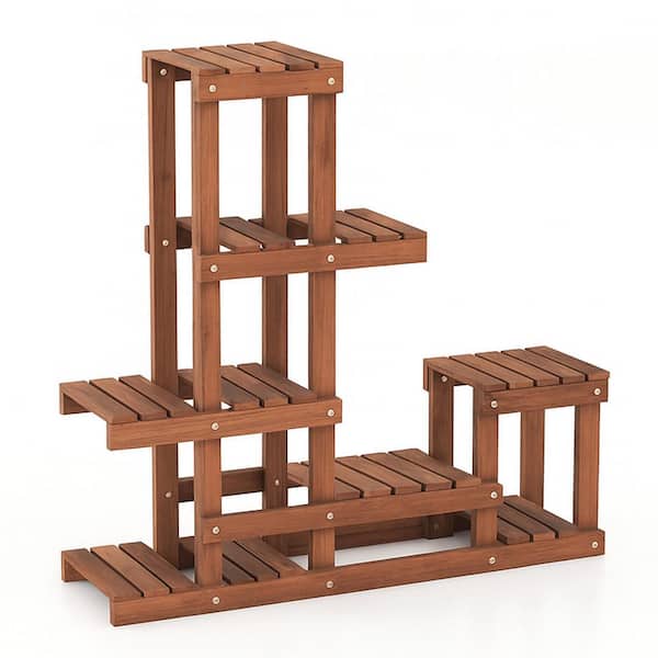 Costway 36 in. H x 35.5 in. W x 10 in. D Multi-Layer Wood Plant