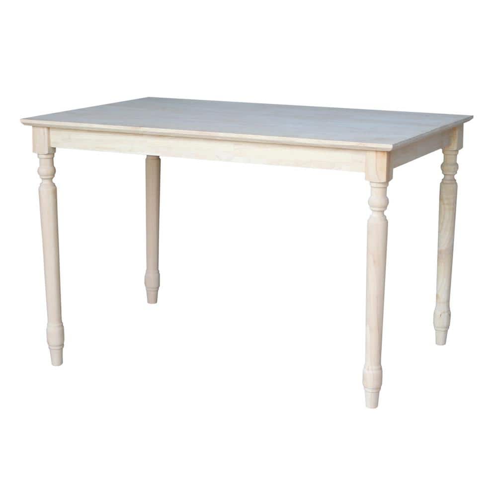 Classic Unfinished Rubberwood 30"x48" Rectangular Dining Table