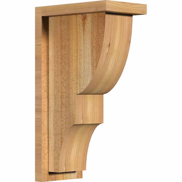 Ekena Millwork 6 in. x 10 in. x 18 in. Western Red Cedar Ridgewood Rough Sawn Corbel with Backplate