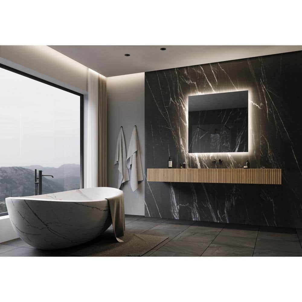 Original Backlit 36 in. W x 36 in. H Square Frameless Wall Mounted Bathroom