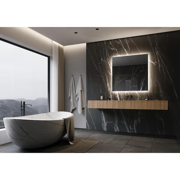 Unbranded Original Backlit 36 in. W x 36 in. H Square Frameless Wall Mounted Bathroom Vanity Mirror 6000K LED