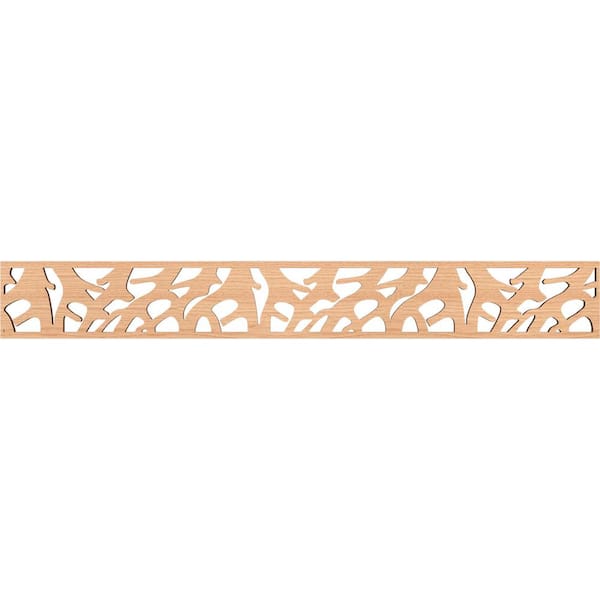 Ekena Millwork Manton Fretwork 0.375 in. D x 46.5 in. W x 6 in. L Hickory Wood Panel Moulding