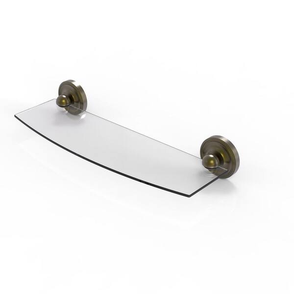 Allied Brass Prestige Regal 18 in. L x in. H x in. W Clear Glass  Bathroom Shelf in Antique Brass PR-33/18-ABR The Home Depot