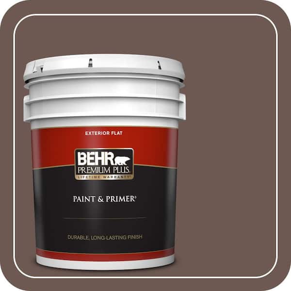 5 gal. #N180-7 Oiled Teak Flat Exterior Paint & Primer