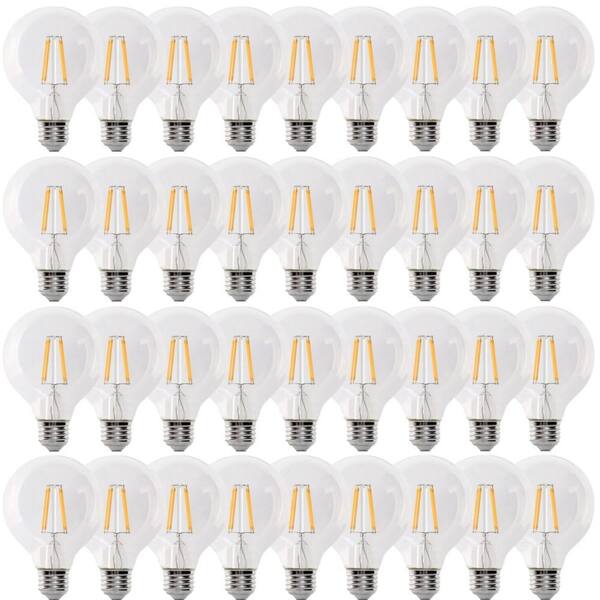 Feit Electric 40-Watt Equivalent G25 Dimmable Filament CEC E-Star Clear Glass Globe E26 LED Light Bulb, Bright White 3000K (36-Pack)