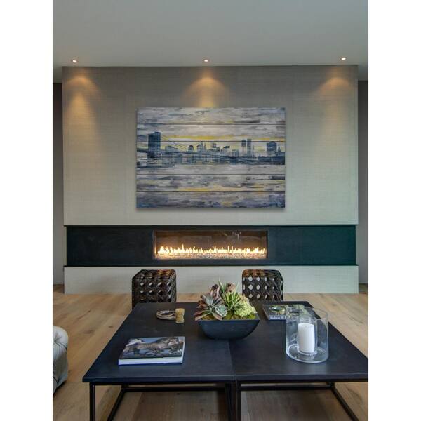 Unbranded 16 in. H x 24 in. W "From Across the Water" by Parvez Taj Printed White Wood Wall Art