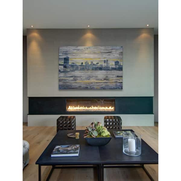 Unbranded 40 in. H x 60 in. W "From Across the Water" by Parvez Taj Printed White Wood Wall Art