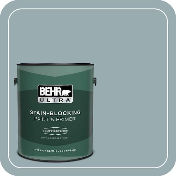 BEHR ULTRA 1 gal. #BXC-28 Bucolic Blue Extra Durable Semi-Gloss Enamel Interior Paint & Primer