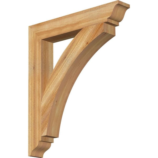 Ekena Millwork 4 in. x 30 in. x 26 in. Western Red Cedar Thorton Traditional Rough Sawn Bracket