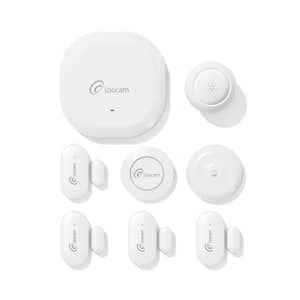 Wireless Home Security System 8-Piece, Smart Hub, Door Window Sensor, Water Leak Sensor, PIR Motion Sensor, Smart Button