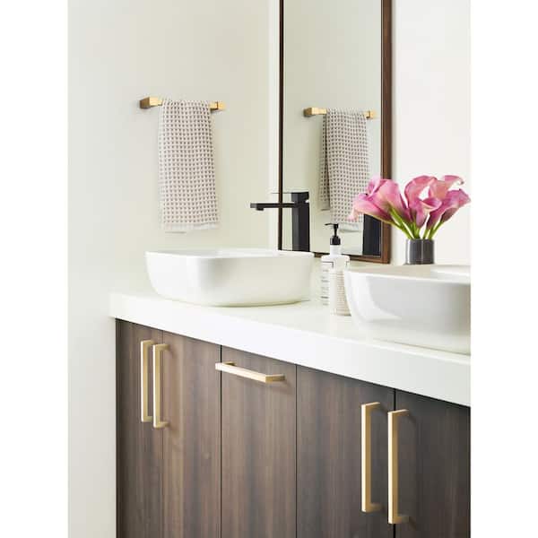 Monument 8 in. Wall Mounted Towel Bar in Champagne Bronze