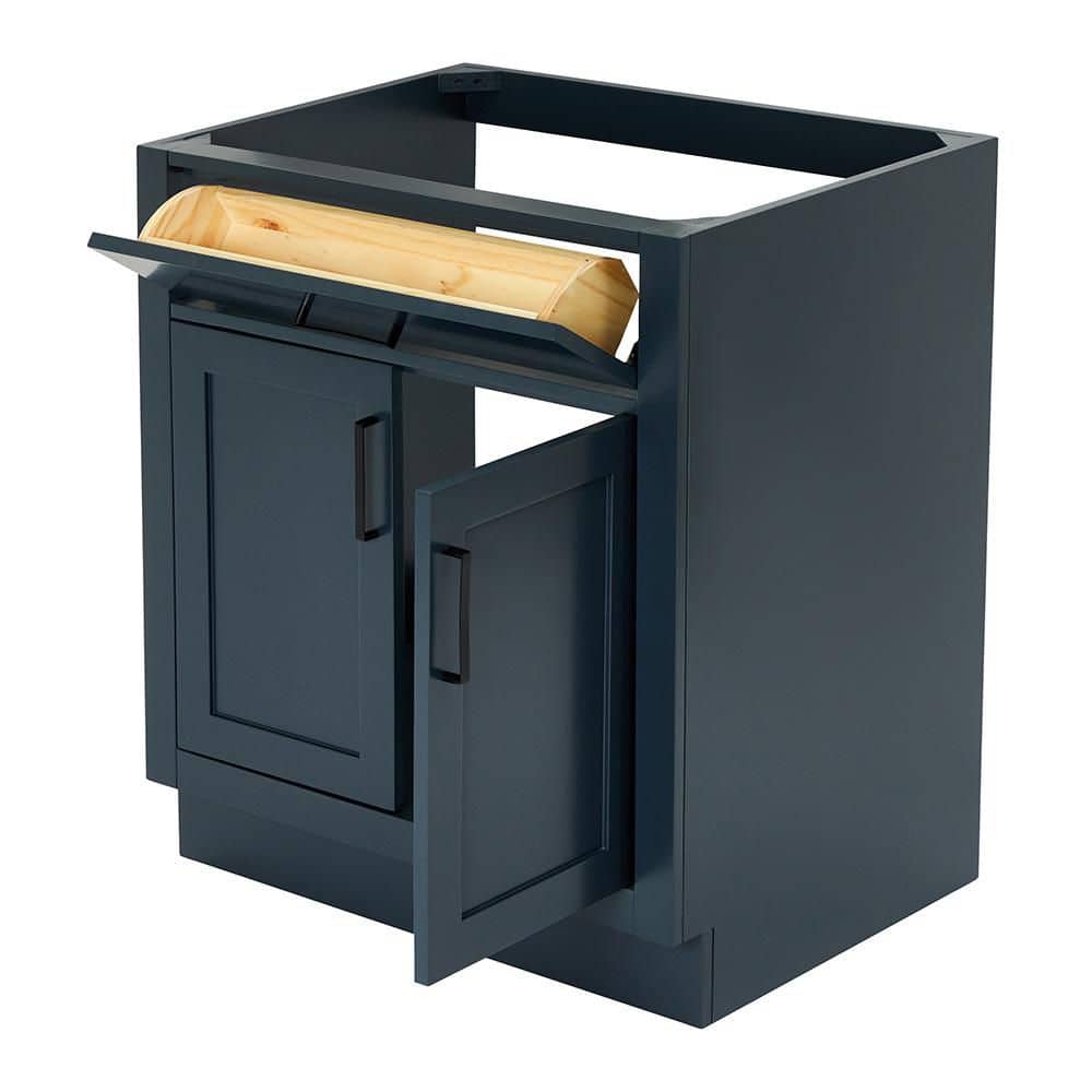 Midnight Blue Hardwood Single Freestanding Vanity Cabinet