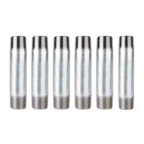 PIPE DECOR 1 in. x 6 in. Galvanized Steel Nipple (6-Pack)
