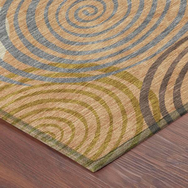 Chantille Machine Washable Indoor/Outdoor Abstract ACN2435 Copper 2 ft. x 7 ft. Runner Rug