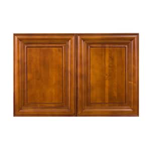 Cambridge Assembled 30x24x12 in. Wall Cabinet with 2 Doors 1 Shelf in Chestnut
