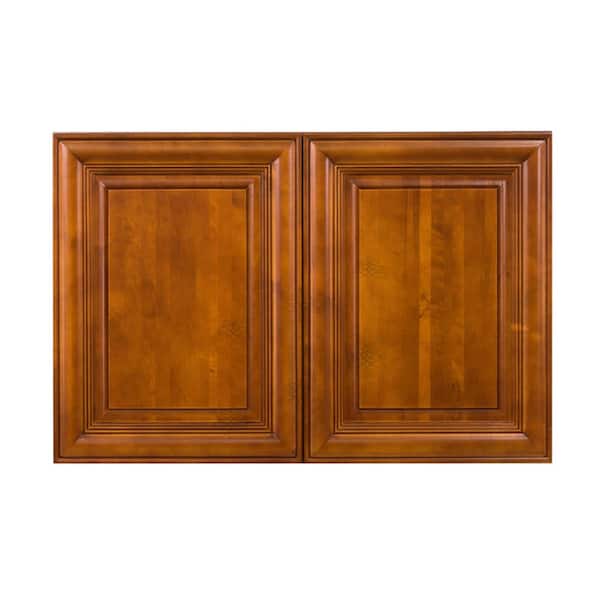 LIFEART CABINETRY Cambridge Assembled 30x24x12 in. Wall Cabinet with 2 Doors 1 Shelf in Chestnut