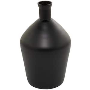 15 in. Black Glass Decorative Vase