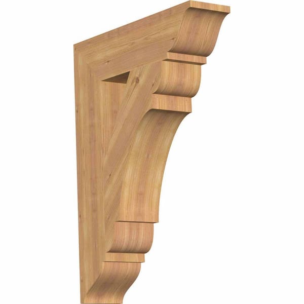 Ekena Millwork 5.5 in. x 32 in. x 24 in. Western Red Cedar Olympic Traditional Smooth Bracket