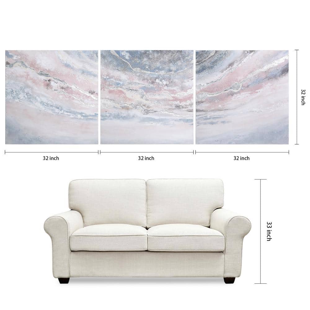 Heavens 1 Metallic Abstract Triptych Wall Art Set
