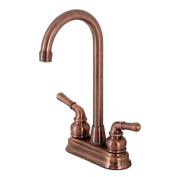 Kingston Brass Magellan 2-Handle Bar Faucet in Antique Copper