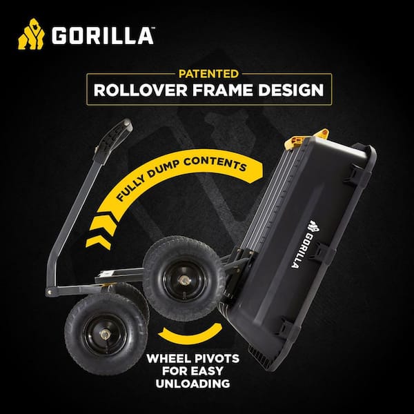 GORILLA CARTS 7 cu. ft. (40 in. x 27 in. x 11 in.), Patented