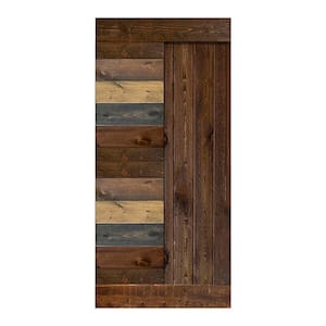 L Series 42 in. x 84 in. Multi-Color Finished Solid Wood Barn Door Slab - Hardware Kit Not Included