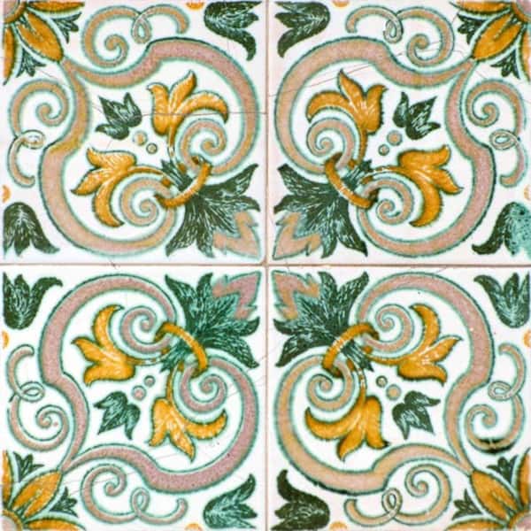 MI ALMA Green/Orange/White H26 8 in. x 8 in.Vinyl Peel and Stick Tile (24 Tiles, 10.67 sq. ft./Pack)