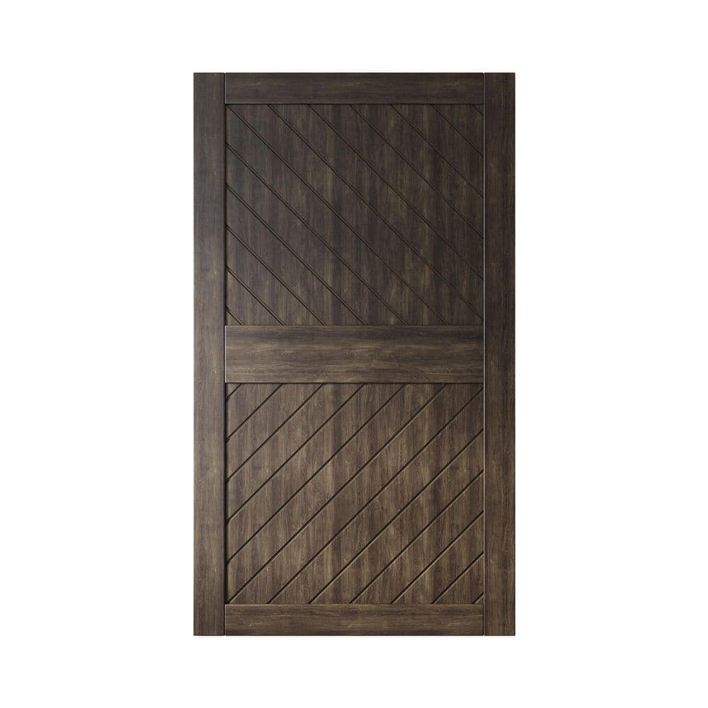 XT4 48 in. x 84 in. C-Panel Solid Core Ebony Slanted Stripe Design Pine Wood Interior Sliding Barn Door Slab price history on PriceWatchPro
