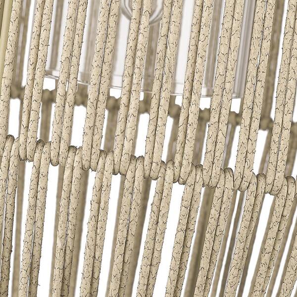 Golden Lighting - Seabroke 1-Light Natural Black (UV) Summer Sands Shade and Clear Glass Outdoor Pendant Light