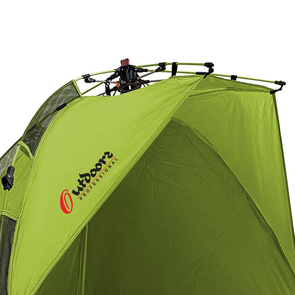 Green Polyester Automatic Pop-Up Beach Sun Shelter