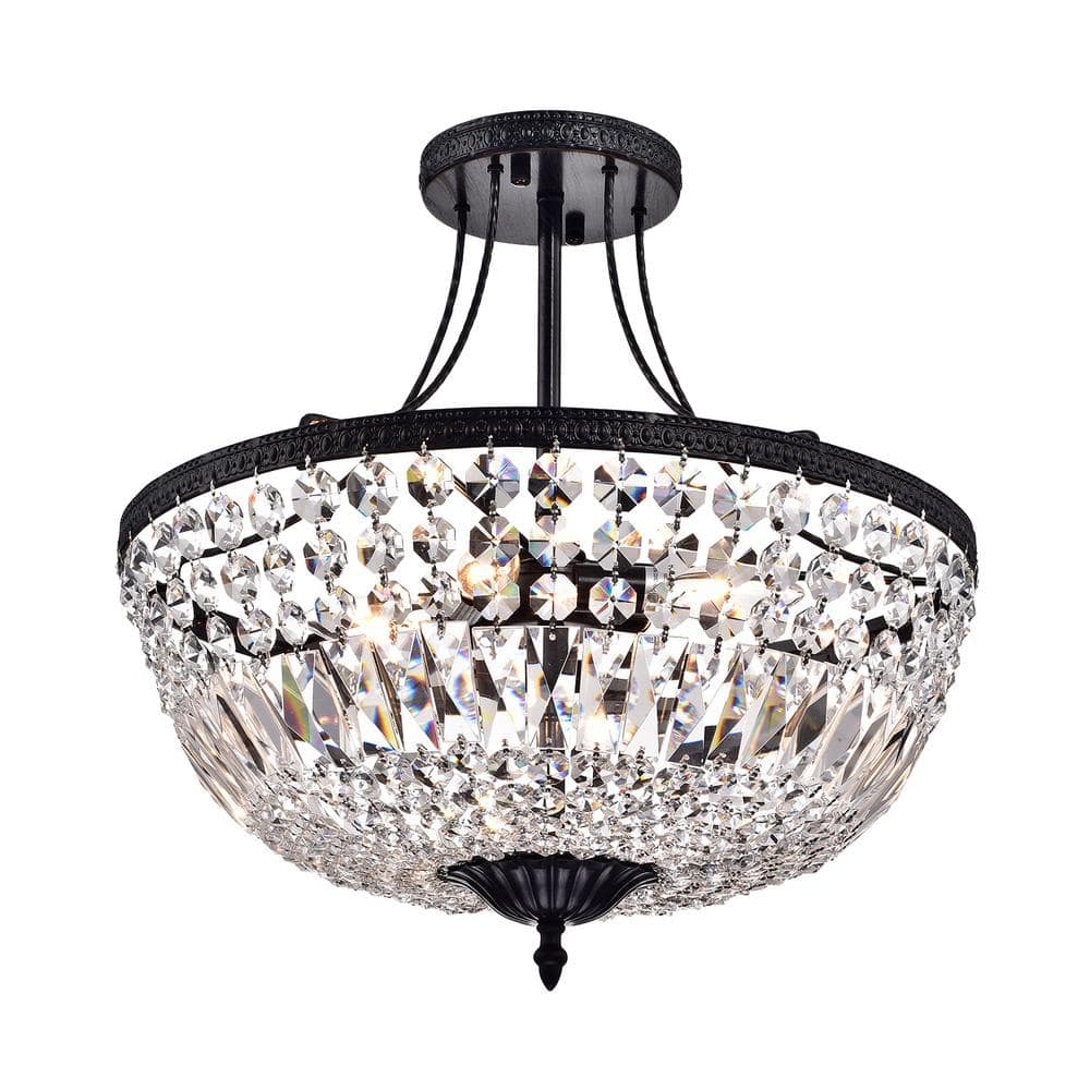 edvivi crystal semi flush mount chandelier