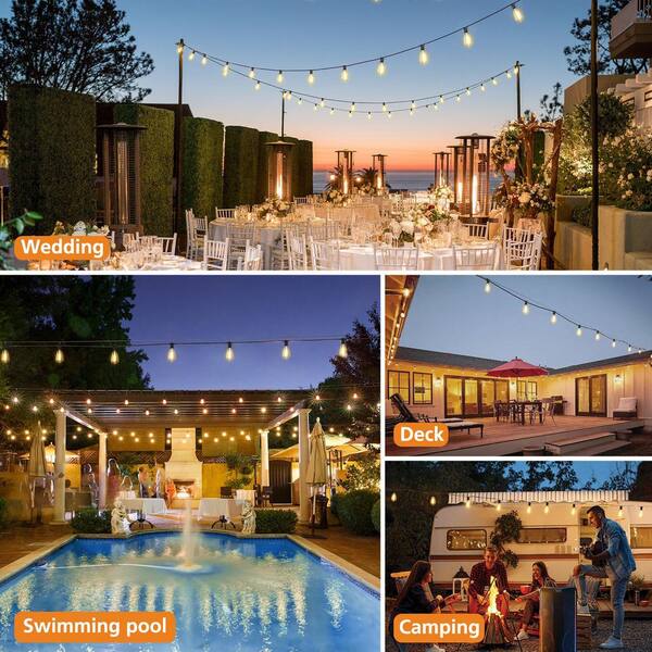 Nordic Hygge 50 ft. 3 Colors Plug-in LED Patio String Light for
