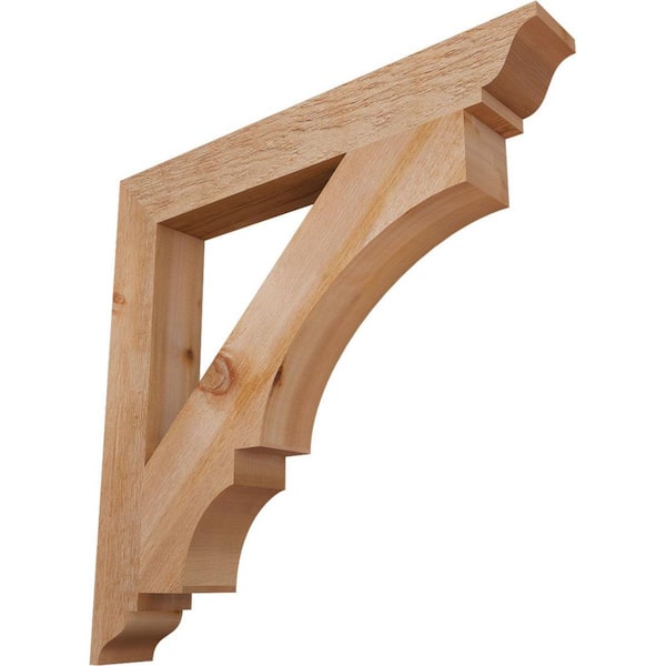 Ekena Millwork 4 in. x 30 in. x 30 in. Western Red Cedar Balboa Traditional Rough Sawn Bracket