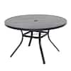Anmutig 48" Black Round Metal Outdoor Dining Table