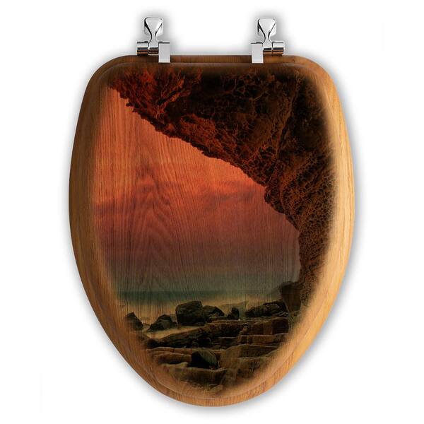 Unbranded Sailor's Delight Elongated Closed Front Toilet Seat in Oak Brown