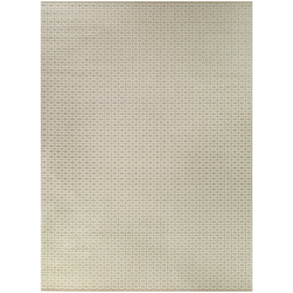 Home Decorators Collection Beige/Ivory 8 ft. x 10 ft. Block Indoor/Outdoor Area Rug