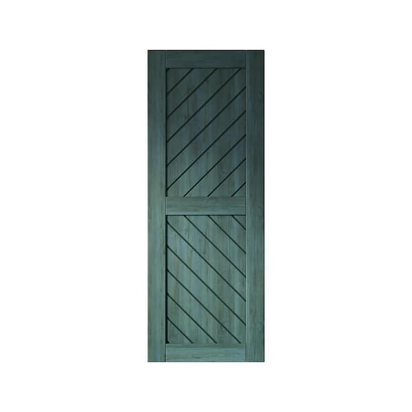 XT3 26 in. x 80 in. C-Panel Solid Core Royal Pine Slanted Stripe Design Pine Wood Interior Sliding Barn Door Slab