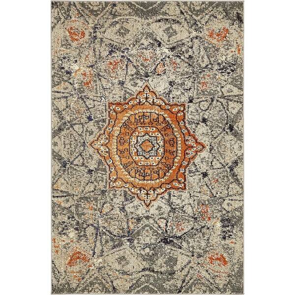 Unique Loom Vita Klimt Gray 4' 0 x 6' 0 Area Rug