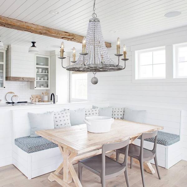 white wagon wheel chandelier