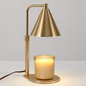 8 in. Adjustable Gold Task and Reading Lamp with Conical Shade - Modern Bedside Wax Melting Lamp for Bedroom or Office