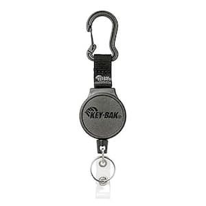 KEY-BAK MID6-Duo Heavy-Duty Badge Reel and Keychain That Holds 10 Keys, Carabiner, Black, Medium