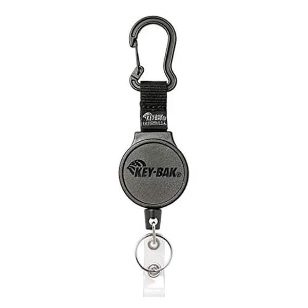 KEY-BAK KEY-BAK MID6-Duo Heavy-Duty Badge Reel and Keychain That Holds 10  Keys, Carabiner, Black, Medium 0006-0824 - The Home Depot