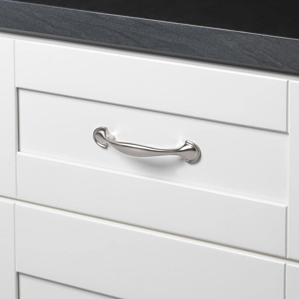 Satin Nickel 6" Traditional Arch Cabinet Pulls with Mounting Hardware