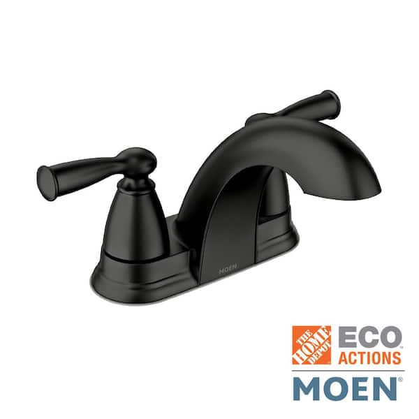 MOEN Banbury 4 in. Centerset Double Handle Low-Arc Bathroom